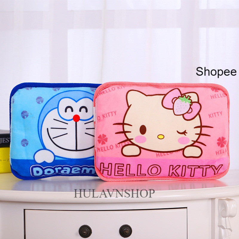 Túi Sưởi Thú Bông Hình Doraemon, Hello kitty, Gấu Nâu, Gấu Đen ( Chọn mẫu)