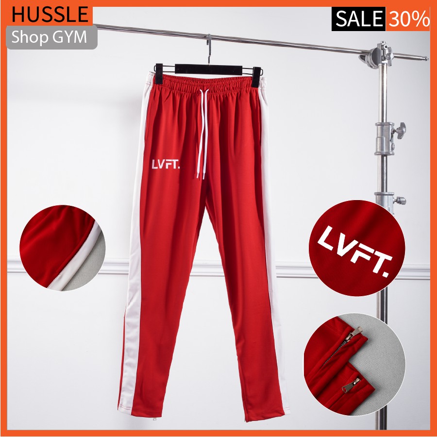 Quần jogger nam tập gym LVFT xuất USA dư hãng form đẹp thời trang thể thao, fitness màu đen, đỏ VNXK - Hussle Aesthetic