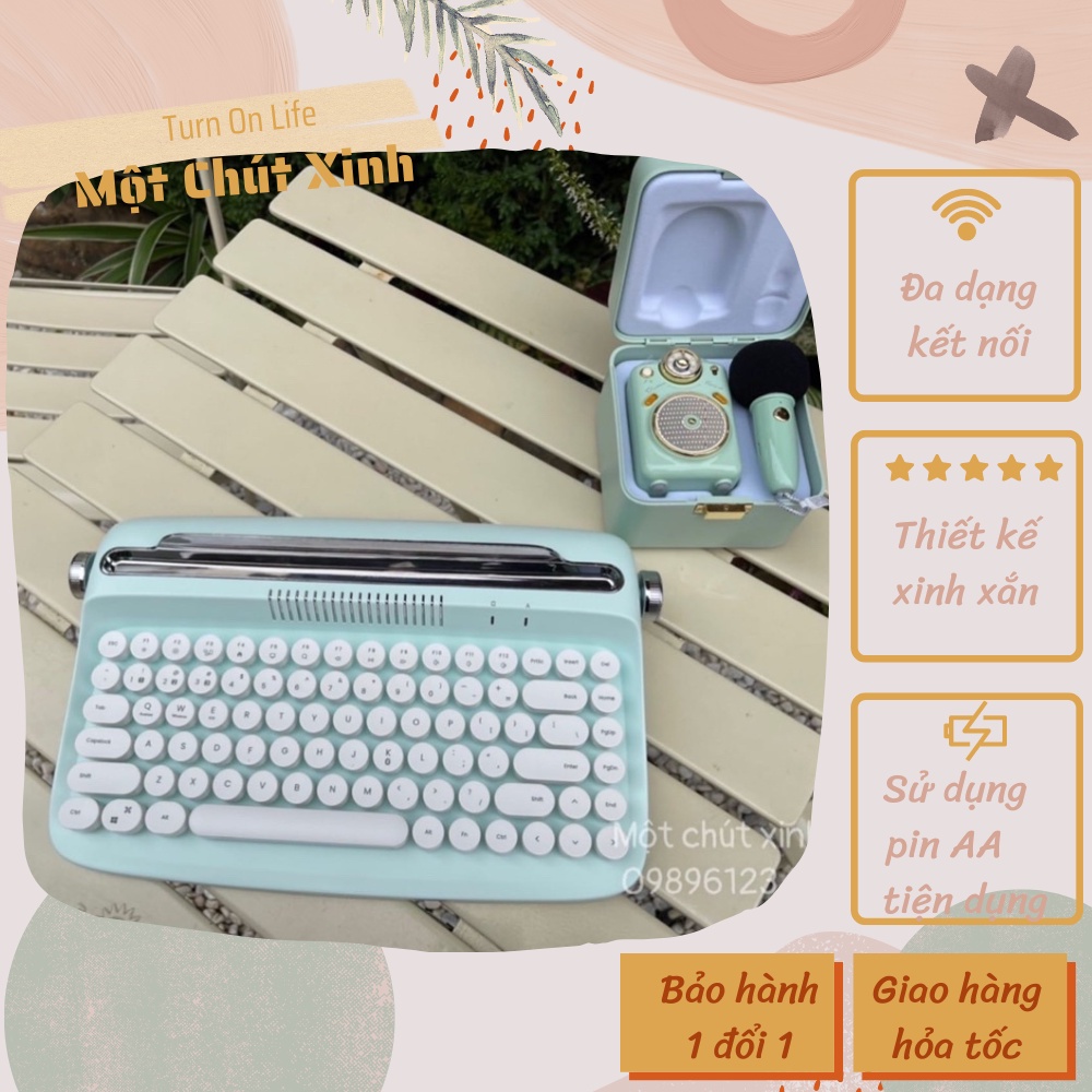 Bàn phím Retro-Keyboard Actto B303 kết nối bluetooth bản tiếng Anh - Một chút xinh | BigBuy360 - bigbuy360.vn