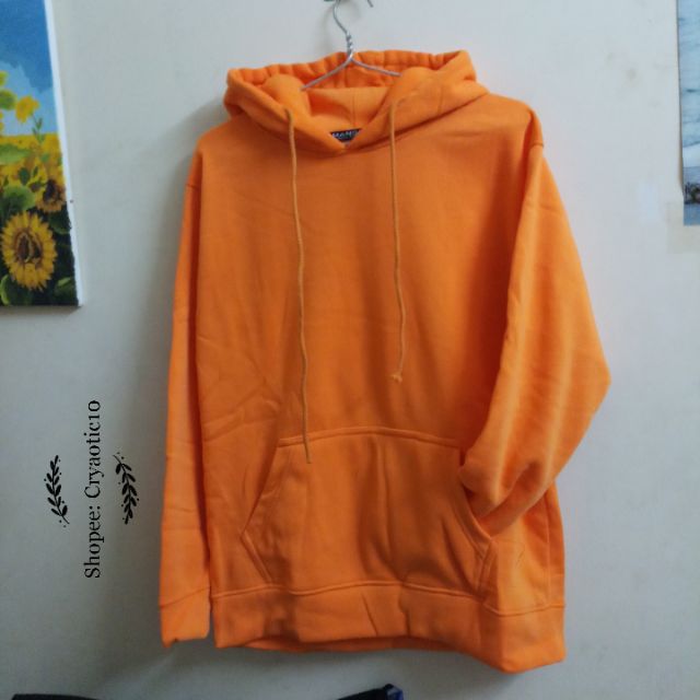 [Kèm hình thật] Áo hoodie trơn nỉ dày màu cam basic hoodie unisex | BigBuy360 - bigbuy360.vn