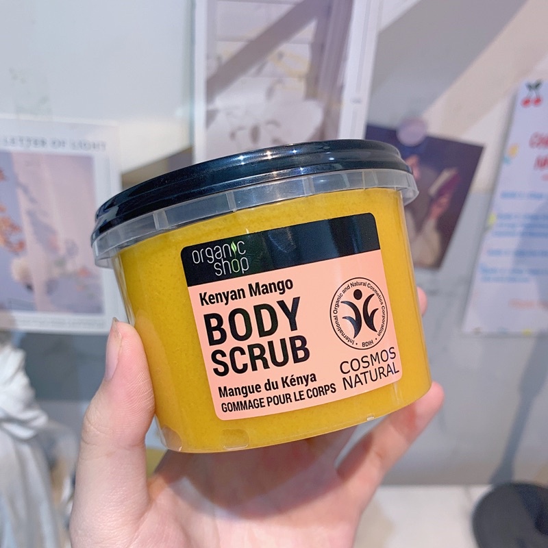 TẨY DA CHẾT BODY ORGANIC SHOP HẠT MỊN DƯỠNG DA ẨM MỊN TRẮNG SÁNG