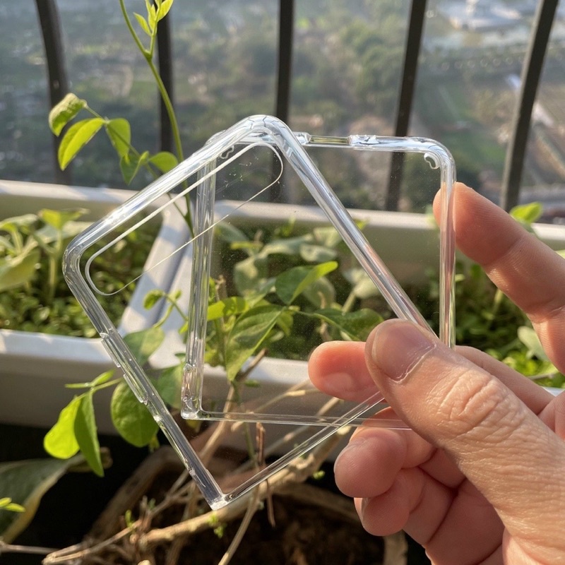 Ốp lưng trong cứng cho Samsung Z Flip gờ cao 4 góc chống sốc trong suốt