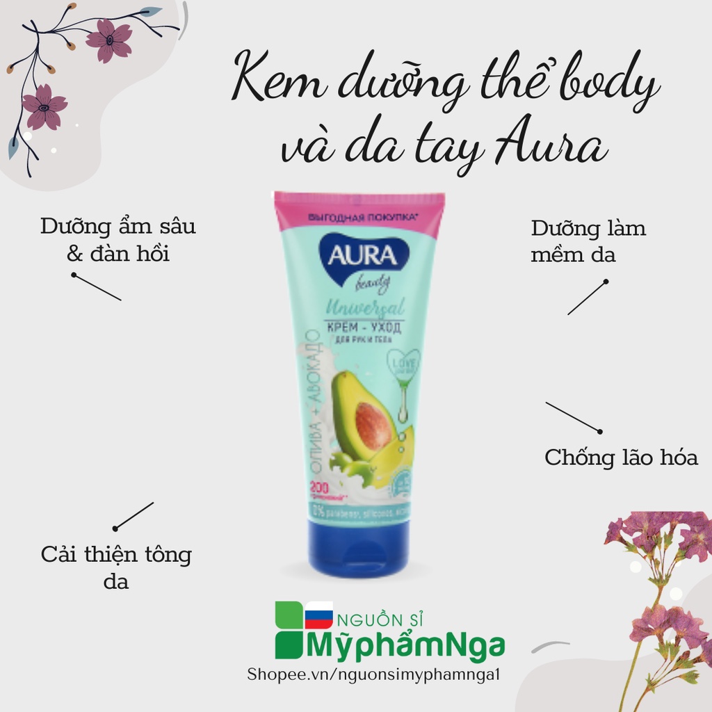 Kem dưỡng thể body và da tay Aura