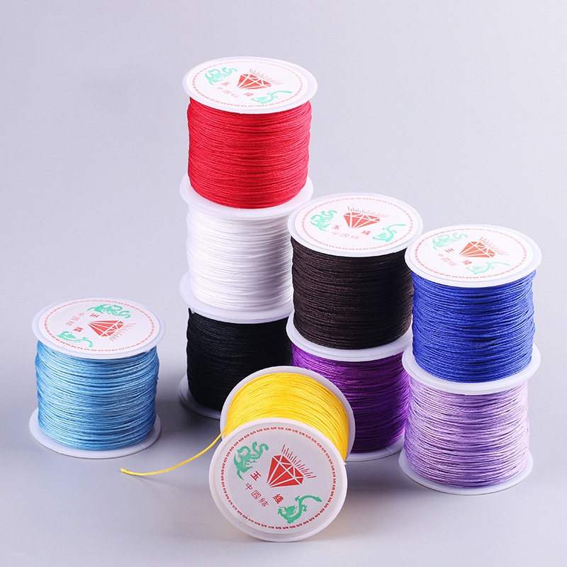 ⚠️ BÁN SỈ ⚠️ 25 màu: Cuộn dây đan vòng handmade 0.8mm loại 1 - hàng tốt TH102