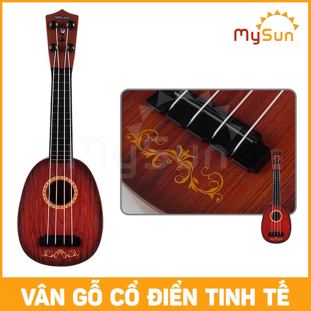 Cây đàn Ukulele đồ chơi nhạc cụ trẻ em 4 dây mini cho bé phát triển trí tuệ thông minh MySun
