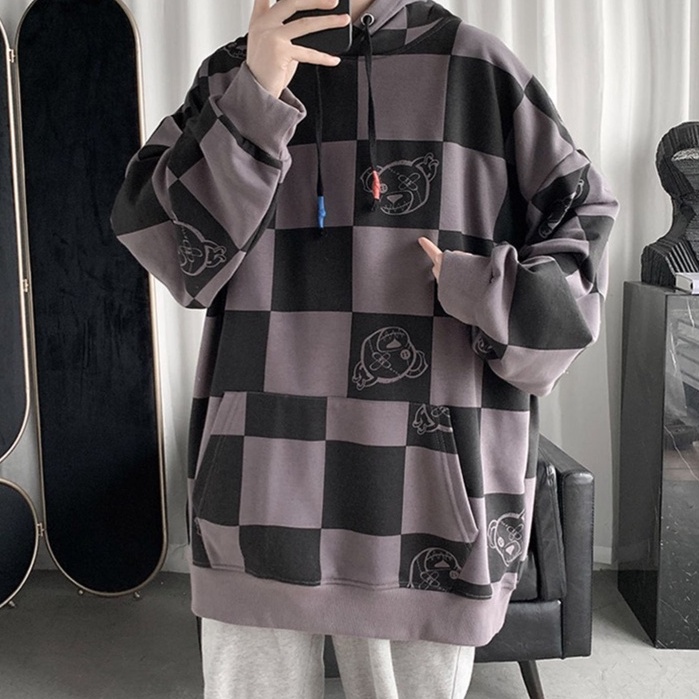 Áo hoodie in chữ thời trang Hàn Quốc cho nam