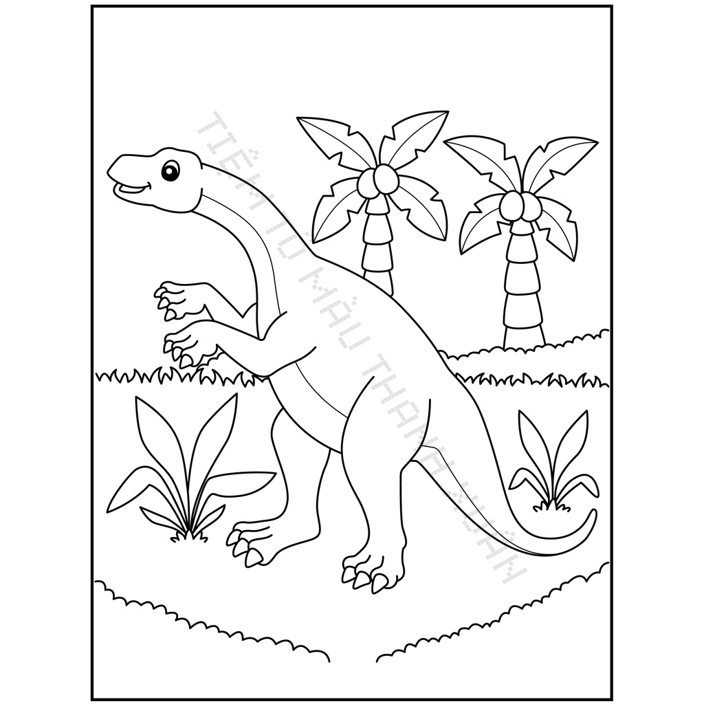 Set 30 Tờ Tranh Tô Màu Khủng Long Dễ Thương Cho Bé Tô Màu Sáp, Màu Chì - Tiệm Tô Màu Thanh Xuân