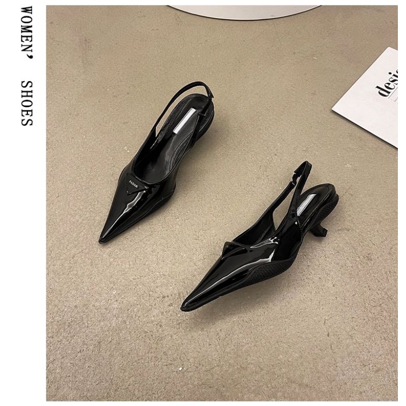 GIÀY MŨI NHỌN HỞ GÓT 4P SIÊU SANG