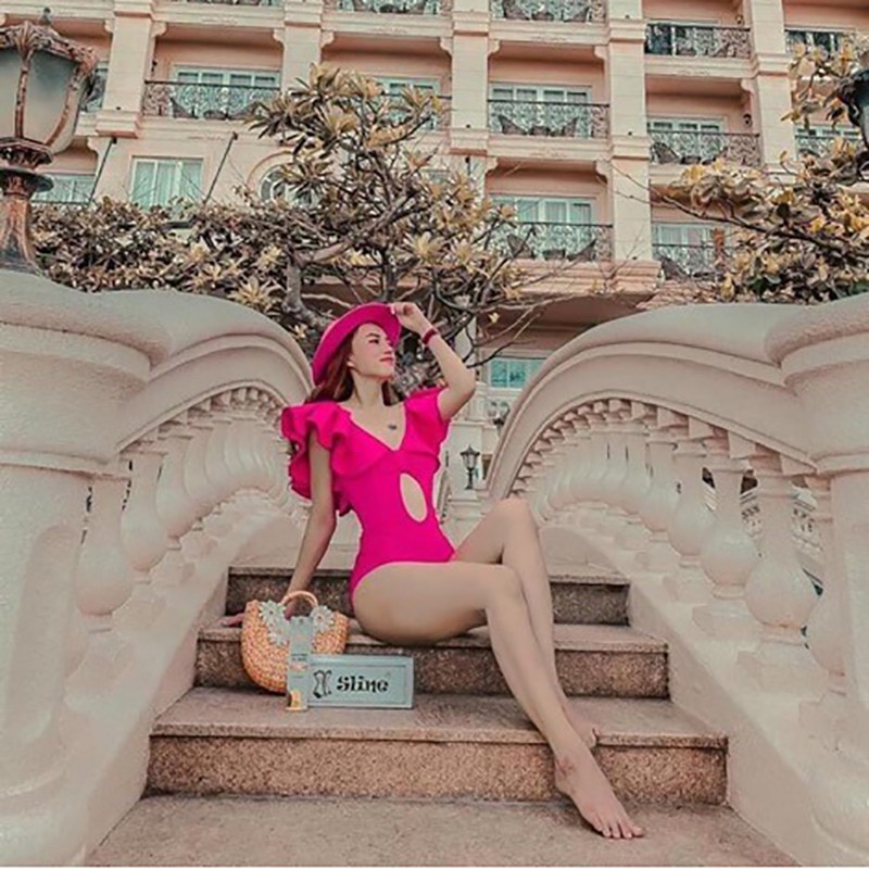 Đồ bơi nữ Bikini CánhTiên Liền Mảnh Ngọc Trinh Thun lạnh co dẫn 4 chiều FreeSize Dưới 55KG LM007