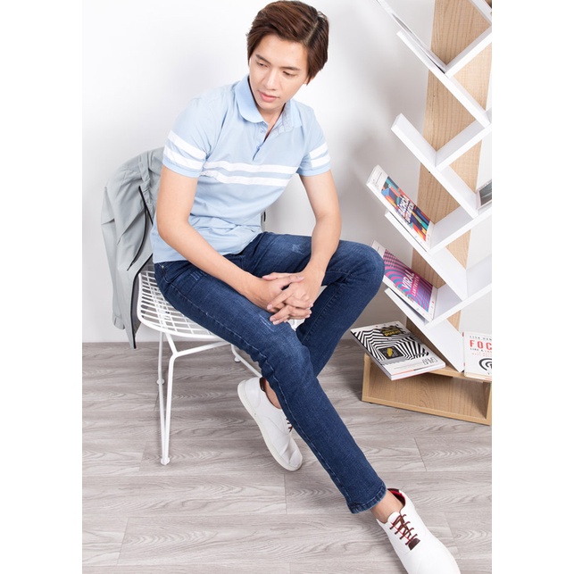 Quần Bò Nam Màu Xanh Đậm Xước Nhẹ Thời Trang 2STOREGLE Trẻ Trung Hiện Đại