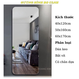 Gương đứng soi toàn thân treo dán tường viền bo tròn cạnh kiểu dáng hàn quốc giá rẻ kích thước 60x170cm -guonghoangkim