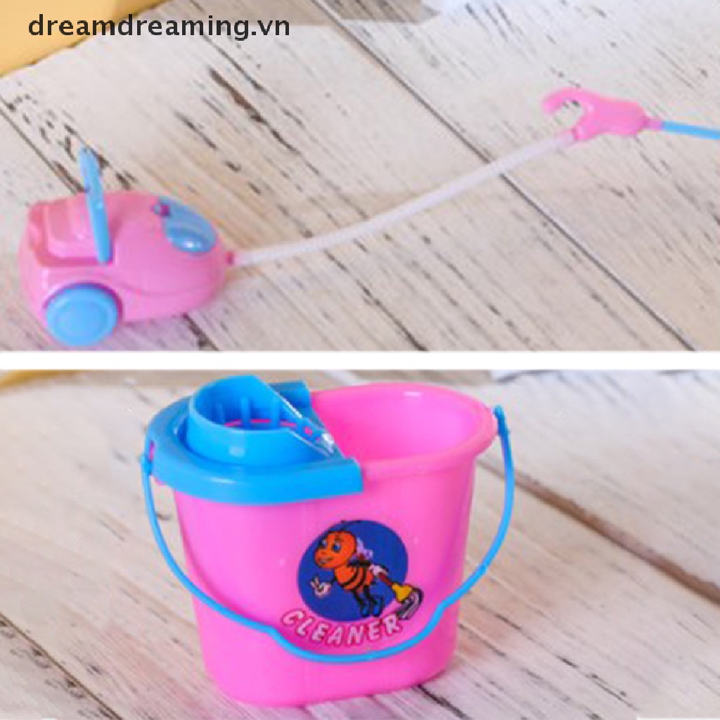 Bộ 9 món đồ chơi lau dọn nhà búp bê mini cho bé
