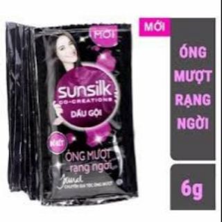 Dầu gội Sunsilk (Đen - vàng )Óng mượt rạng ngời gói 6g (6 dây× 12 gói - 72 gói)