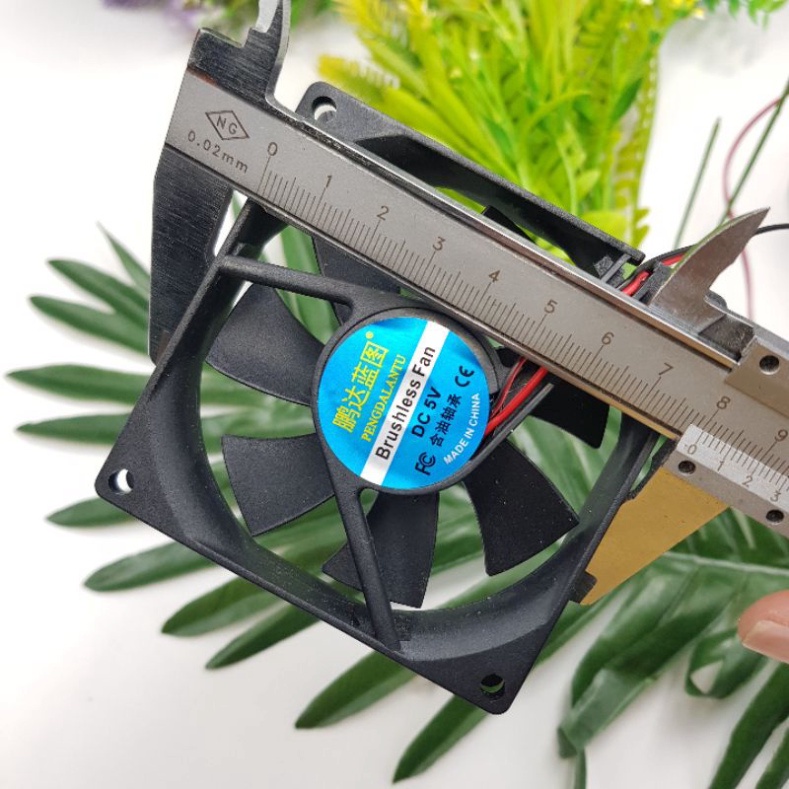 Quạt Tản Nhiệt 5V 8x8CM 3200RPM 2 Chân Quạt hút mùi tản thồi nhiệt cho thiết bị KhoDienTu
