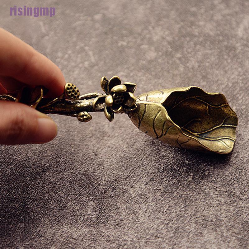 Muỗng múc trà bằng đồng thau hình hoa sen độc đáo sáng tạo
