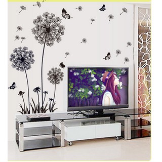 Decal dán tường bồ công anh đen H20