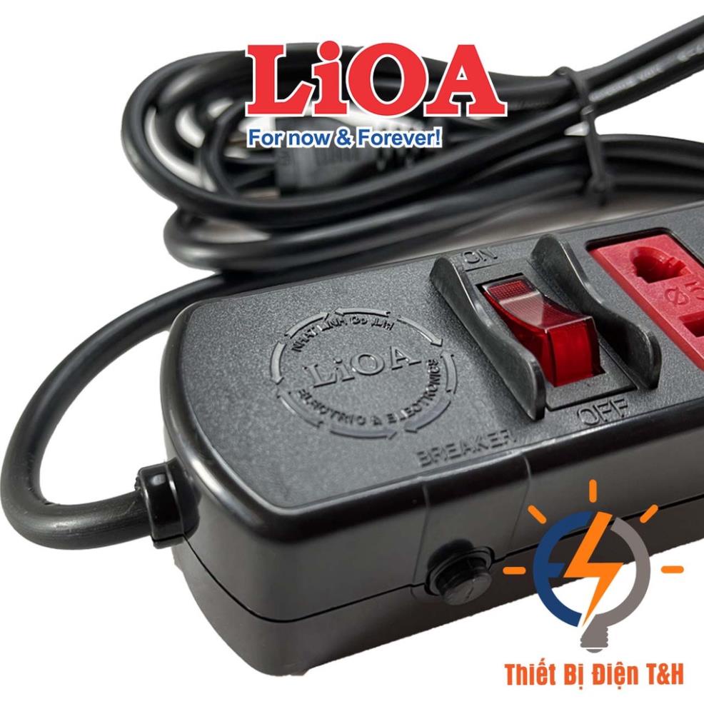 Ổ cắm điện LIOA phổ thông, 2200W, 4 ổ cắm, 4 công tắc, dây dài 3M, 5M, 4SOF3 - 4SOF5 - Thiết Bị Điện T&H