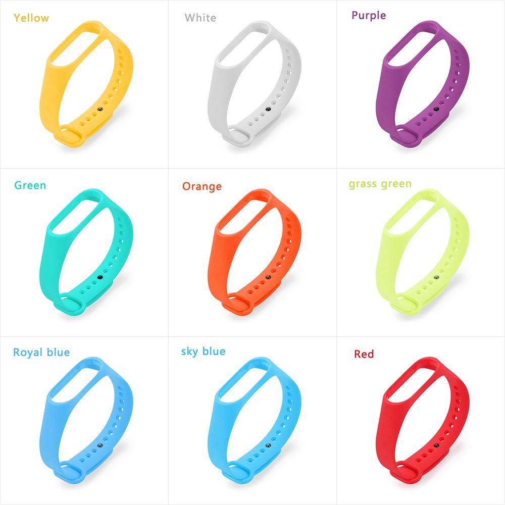 BTLIMER Dây Đeo Thay Thế Chất Liệu Silicon Màu Trơn Cho XIAOMI Mi Band 4 3