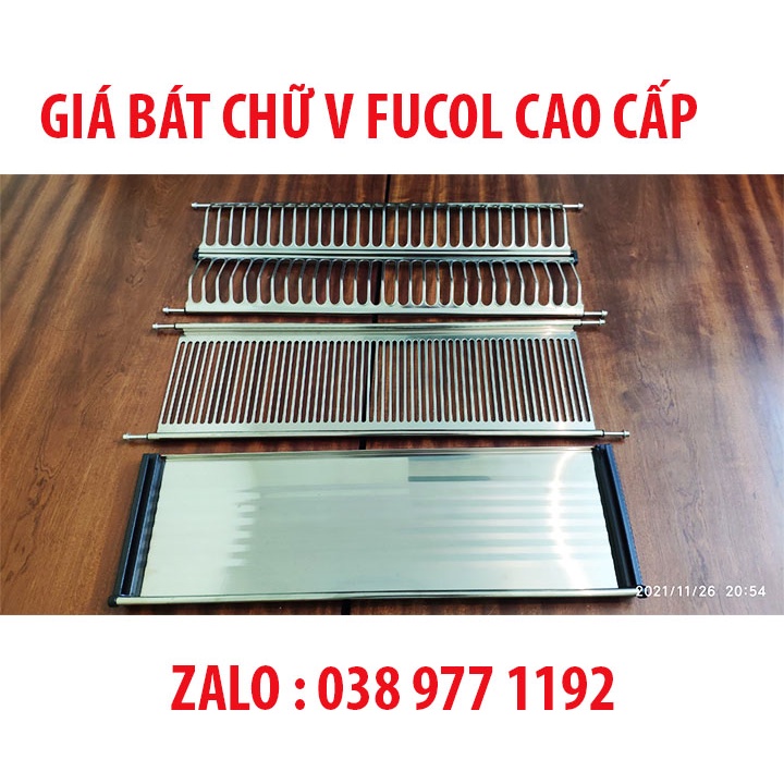 Giá bát đĩa cố định chữ V 2 tầng, INOXSUS304 BẢO HÀNH VĨNH VIỄN,FULCO CHÍNH HÃNG