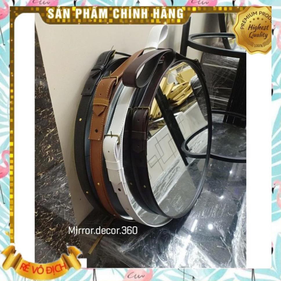 Gương Tròn Treo Tường Trang Điểm Dây Da Cao Cấp [Size D40,D50,D60cm], Mirror Decor 360, 089.88.999.44