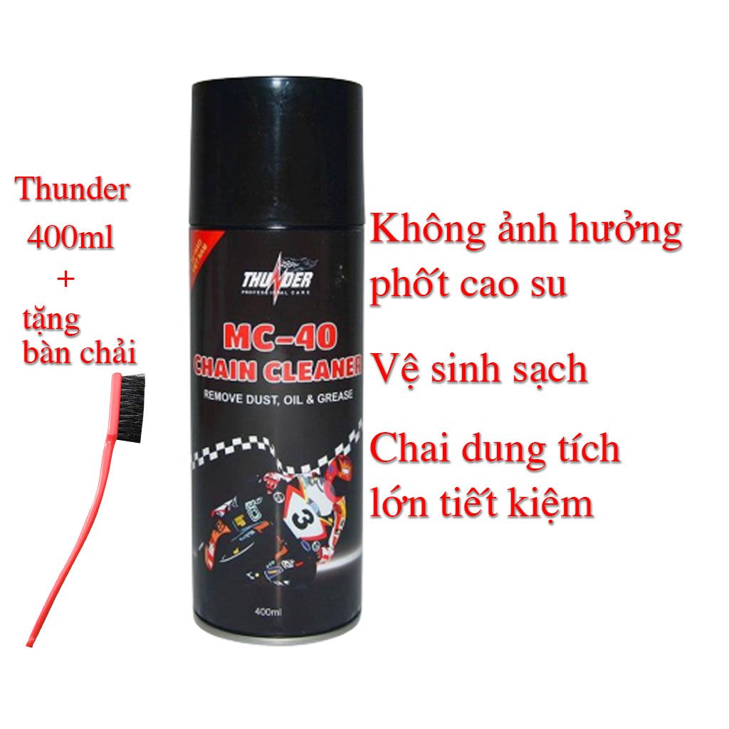 [Tặng Bàn Chải] Rửa sên thunder mc-40 , vệ sinh sên thunder 400ml