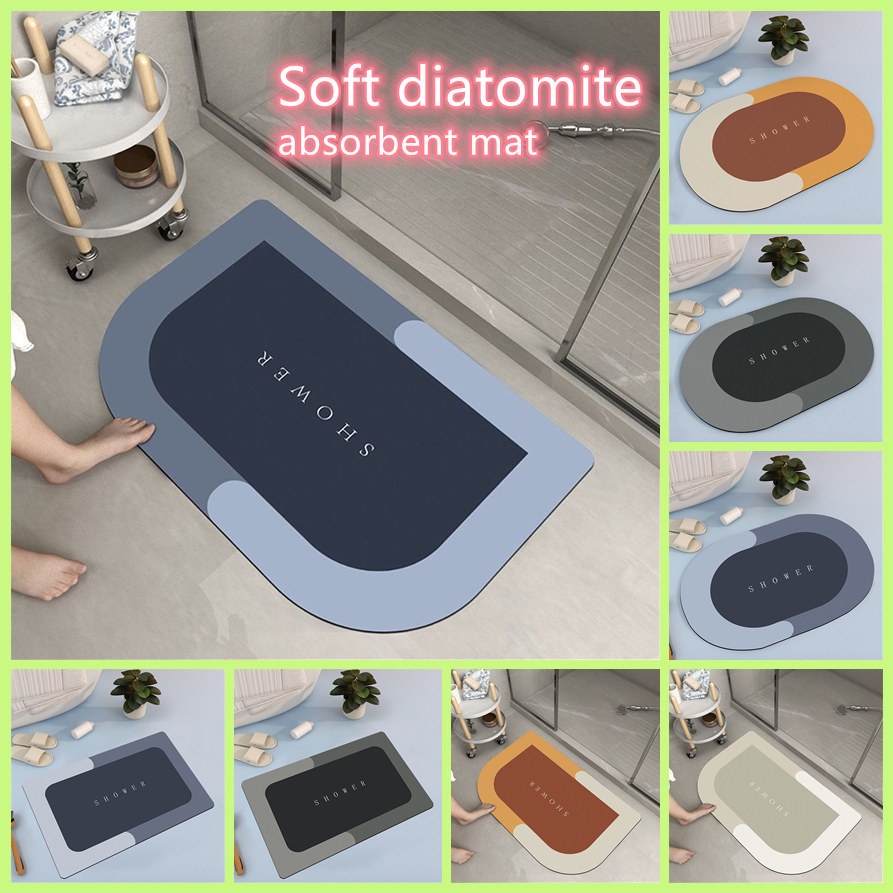 Thảm lót cửa chùi chân mềm mại thấm hút tốt chống trượt tiện dụng