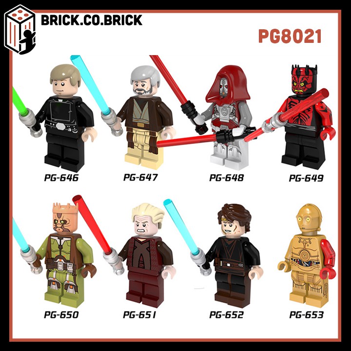 PG8021 - Đồ chơi lắp ráp non lego và mô hình minifigure phiên bản chiến tranh giữa các vì sao Star Wars kiếm ánh sáng