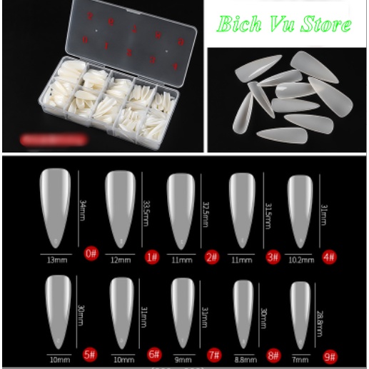Móng úp dài nhọn 10 size