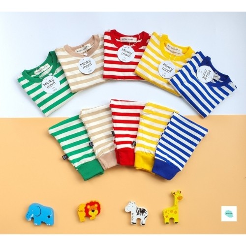 Bộ kẻ dài tay chất cotton Minky Mom cho bé (7-18kg) cực đẹp