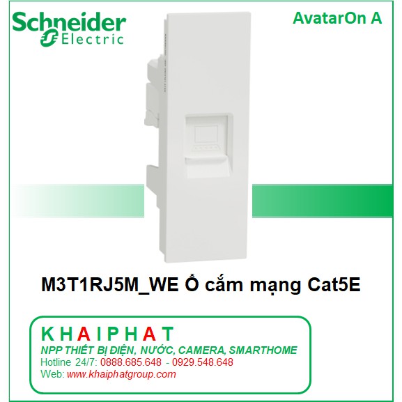 Ổ CẮM MẠNG MÁY TÍNH INTERNET CAT5 CAT 5E CAT 5 SIZE S M3T1RJ5M_WE SCHNEIDER AVATARON A - KHẢI PHÁT ELECTRIC