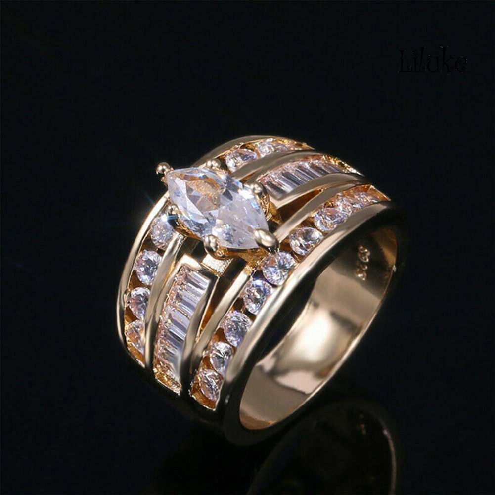 Nhẫn Đính Đá Zircon Thời Trang Sang Trọng Cho Nữ