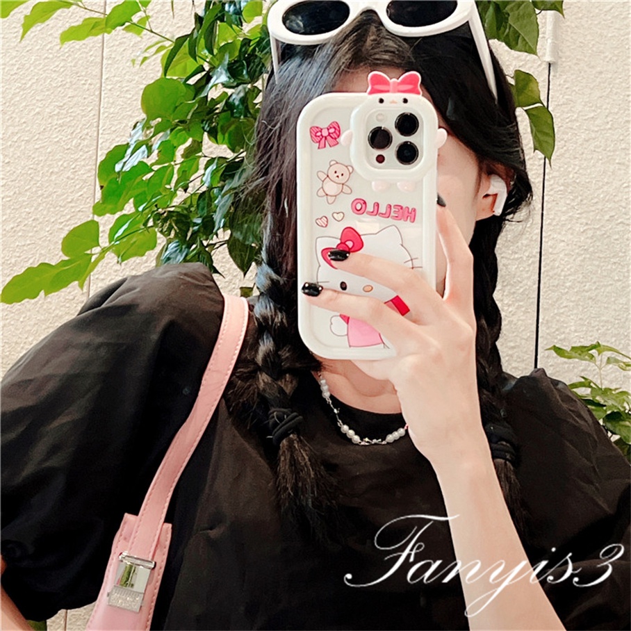 Ốp Điện Thoại Mềm Trong Suốt Hình Mèo Đeo Nơ Cho iPhone 14 13 12 11 Pro Max X XR Xs Max 8 7 6s 6 Plus SE 2020