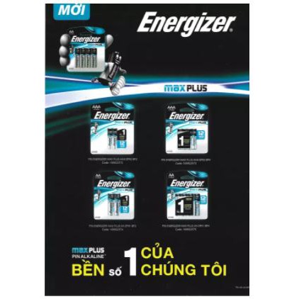 Pin Tiểu AA Siêu Bền Kỹ Thuật Cao Energizer Max Plus 1.5V (Nhập Khẩu Singapore)[Chính Hãng 100%]