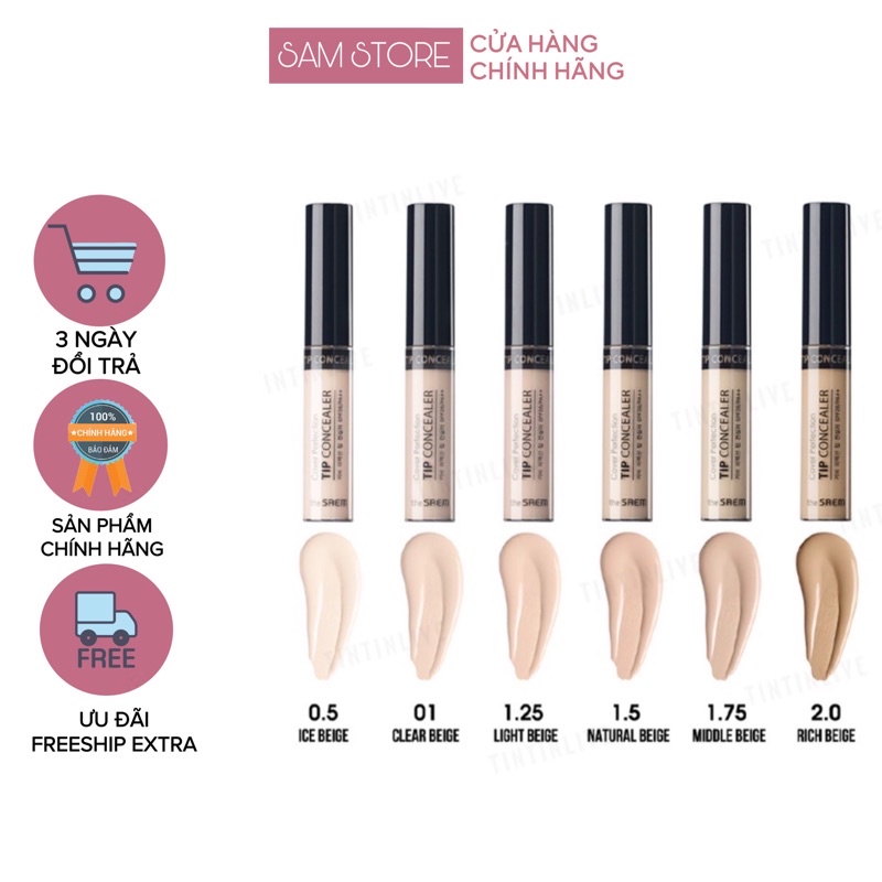 CHE KHUYẾT ĐIỂM THE SAEM COVER PERFECTION TIP CONCEALER