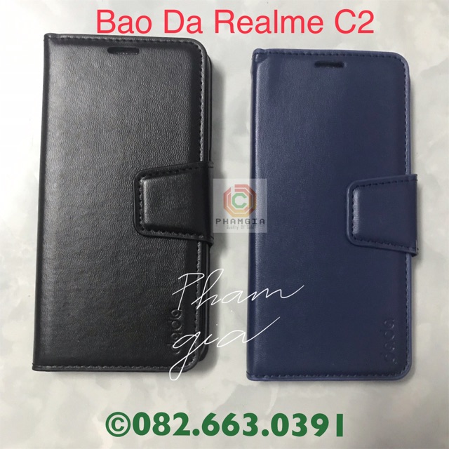 Bao da, ốp lưng nắp gập Realme C2 cao cấp