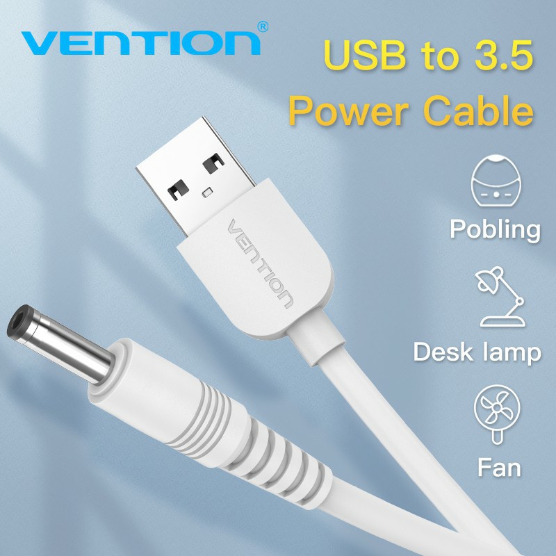 ★Chính hãng Vention★ Dây Cáp nguồn DC Đầu Cắm USB Sang 3.5*1.35mm ★ cho máy rửa mặt Foreo Luna ★ Pebble Lisa ★ Halio