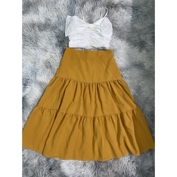 ĐỒ SI/2HAND-Set đầm maxi áo 2 dây trắng-ẢNH THẬT DO SHOP TỰ CHỤP VÀ QUAY