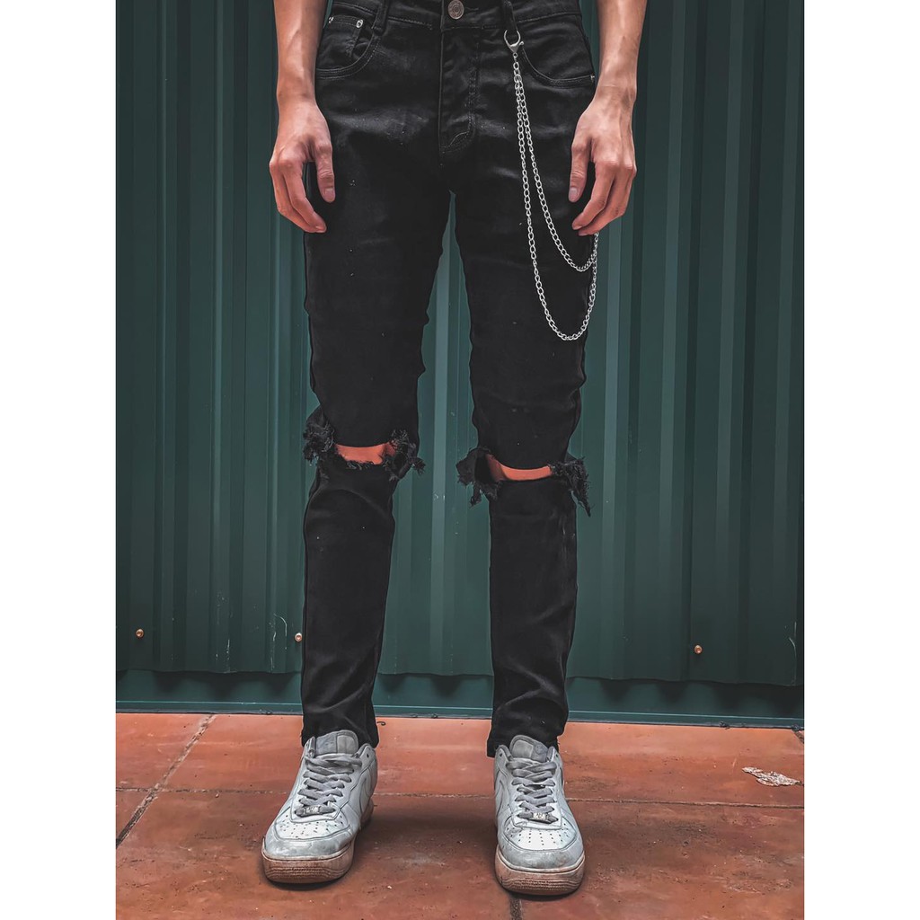 Ripped/Knee Blowout Skinny Jeans - Quần bò rách gối