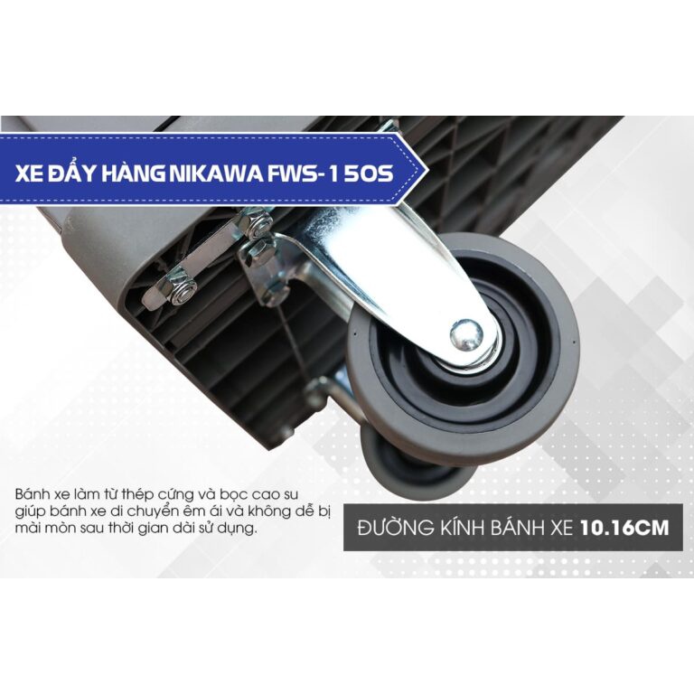 Xe đẩy hàng gấp gọn Nikawa FWS-150S - Tải 150kg, 4 bánh Gấp Gọn - Xe Kéo Hàng Gấp Gọn - Xe Đẩy Hàng Tay