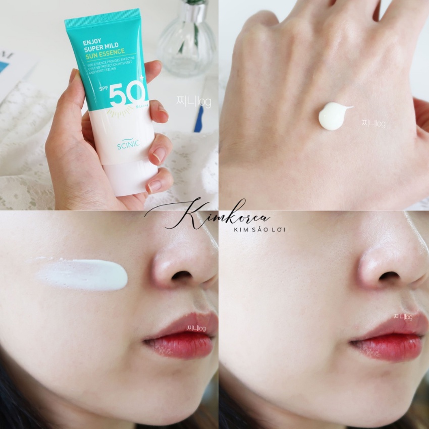 Kem chống nắng Scinic Enjoy super mild sun essence nhẹ dịu dùng được cho da đang treatment