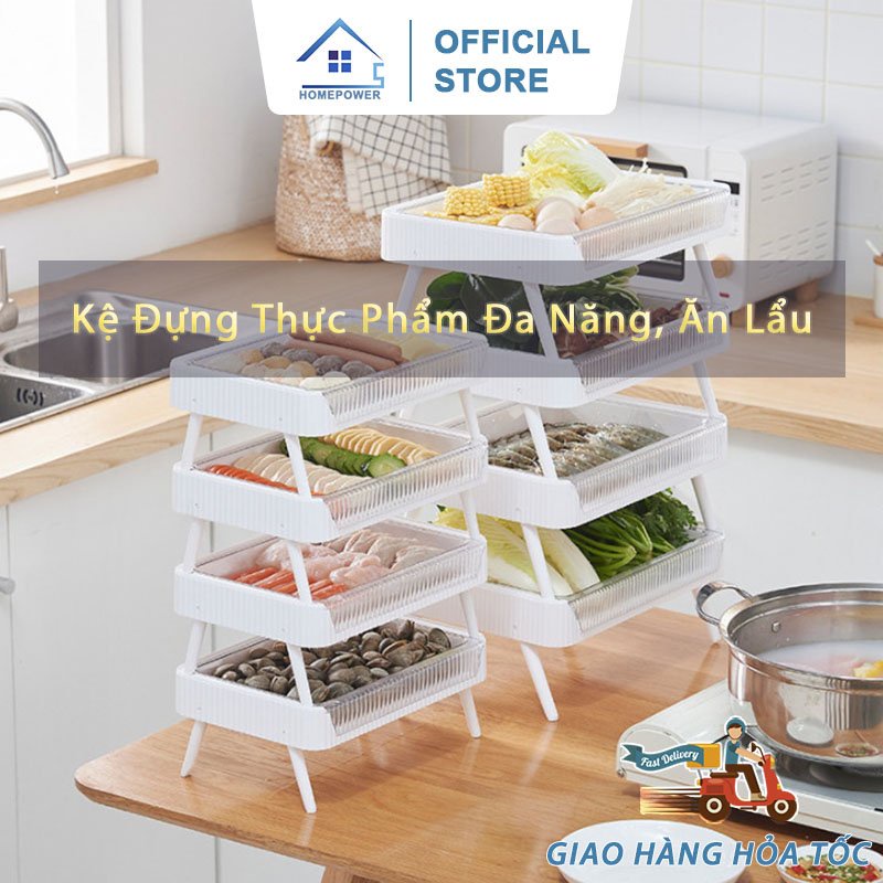 Kệ đựng thực phẩm đa năng, đồ sống, thức ăn lẩu tiện dụng trong nhà bếp - Hàng cao cấp