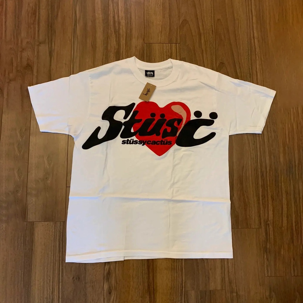Áo Thun Tay Ngắn In Hình Trái Tim Stussy Cá Tính