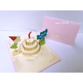 Sinh Nhật ( thổi nến ) - Birthday - Thiêp 3D ( Bìa Hồng )