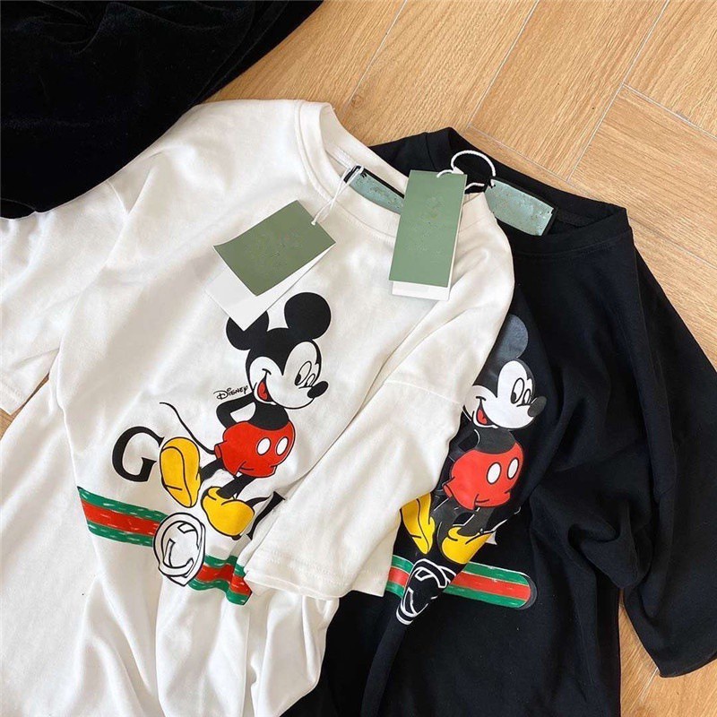Áo phông cho bé gái bé trai set 2 áo thun in hình chuột mickey đen trắng chất mát kèm túi giấy JIMADO SF738
