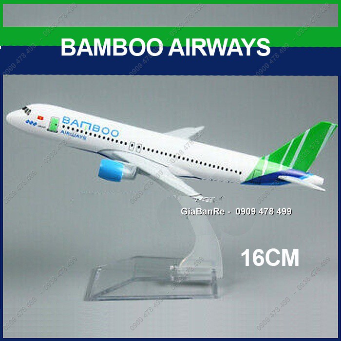 MÔ HÌNH MÁY BAY KIM LOẠI 16CM - BAMBOO AIRWAYS - 8905