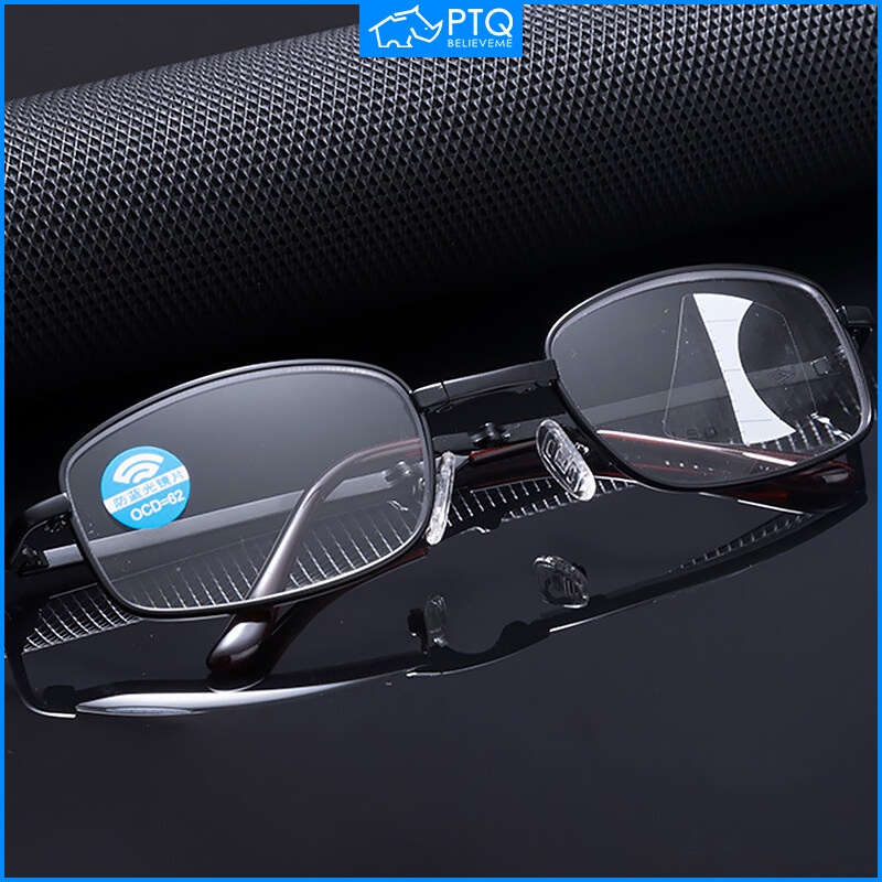 Mắt Kính Đọc Sách Gập Đôi Đa Năng PTQ Chống Ánh Sáng Xanh Dương Thay Đổi Màu Sắc Dành Cho Nam Và Nữ