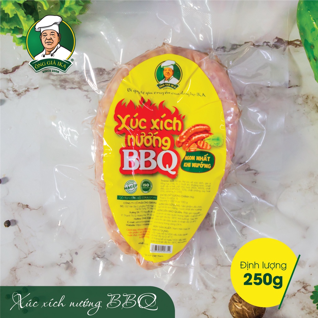 Xúc xích Nướng BBQ 250g Ông già Ika