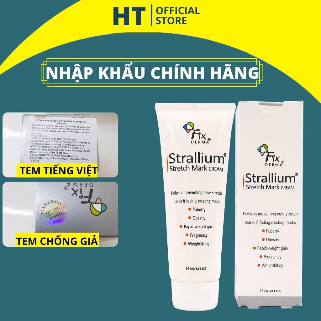 Kem Mờ Rạn Da - Ngăn Ngừa Rạn Da Fixderma Strallium Cream An Toàn Lành Tính ( Kể Cả Mẹ Trước và Sau Sinh)