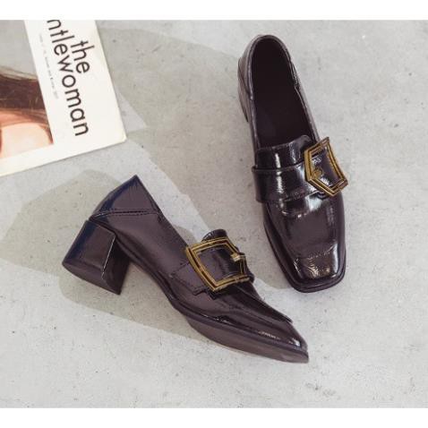 Giày Oxfort da bóng gót cao 5cm -h91 | BigBuy360 - bigbuy360.vn