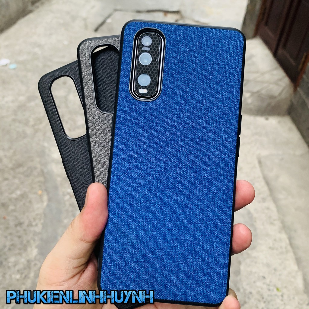 Oppo Find X2_Ốp lưng vân vải Jean chống bán vân tay